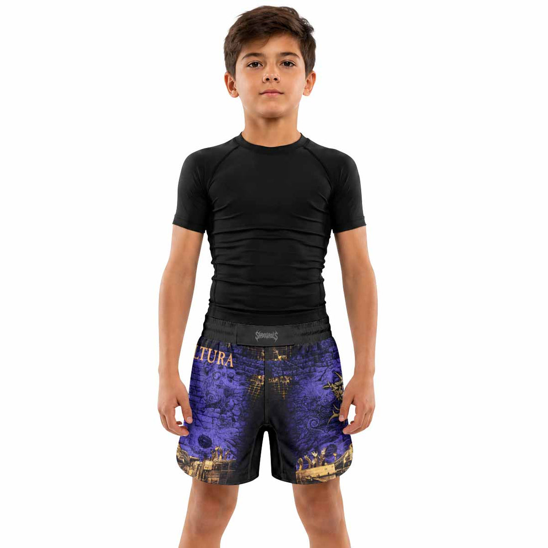 Sepultura Chaos A.D 90s Kids Grappling Shorts - lifestyle