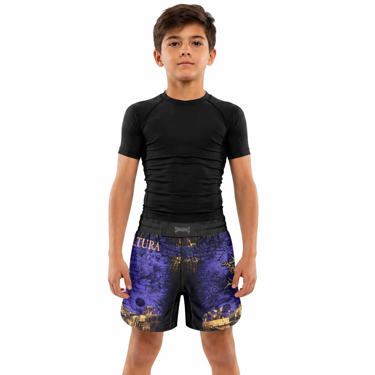Sepultura Chaos A.D 90s Kids Grappling Shorts - lifestyle
