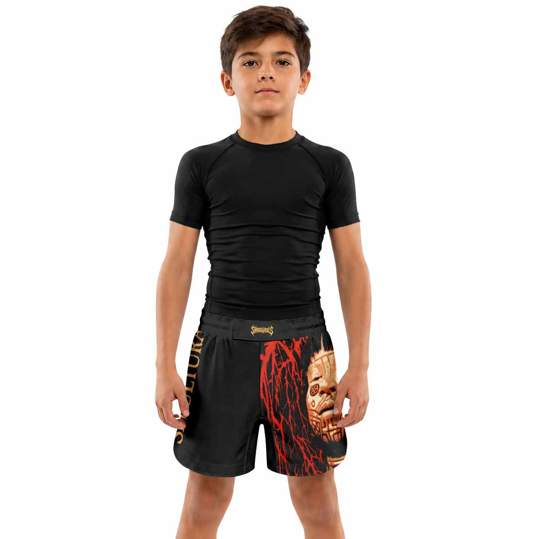 Sepultura Roots Kids Grappling Shorts - lifestyle