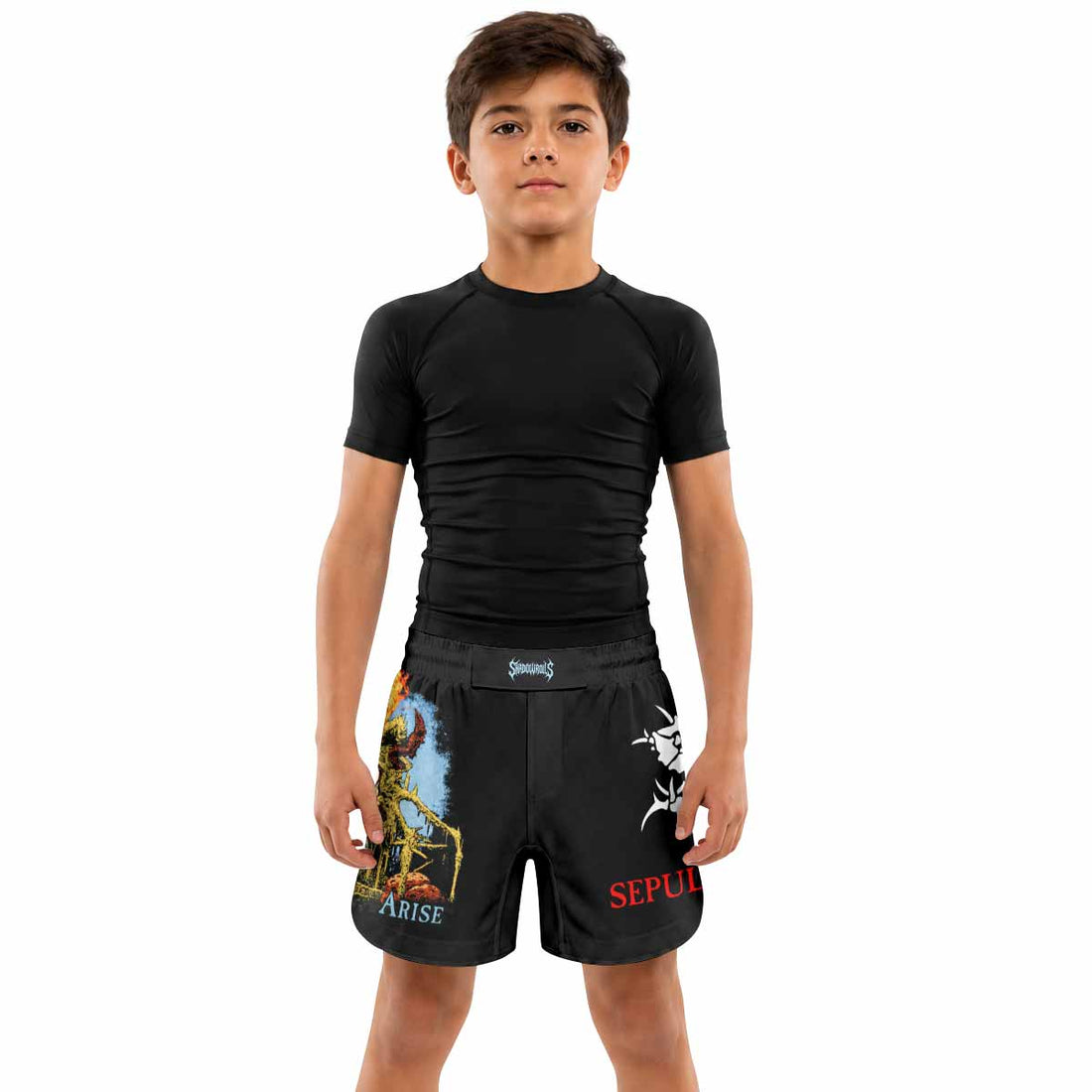 Sepultura Arise Kids Grappling Shorts - lifestyle