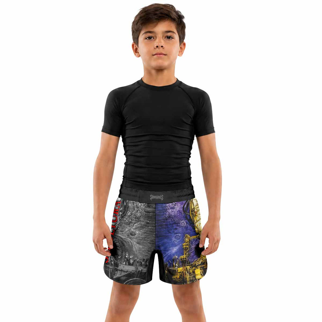 Sepultura Chaos A.D Kids Grappling Shorts - lifestyle