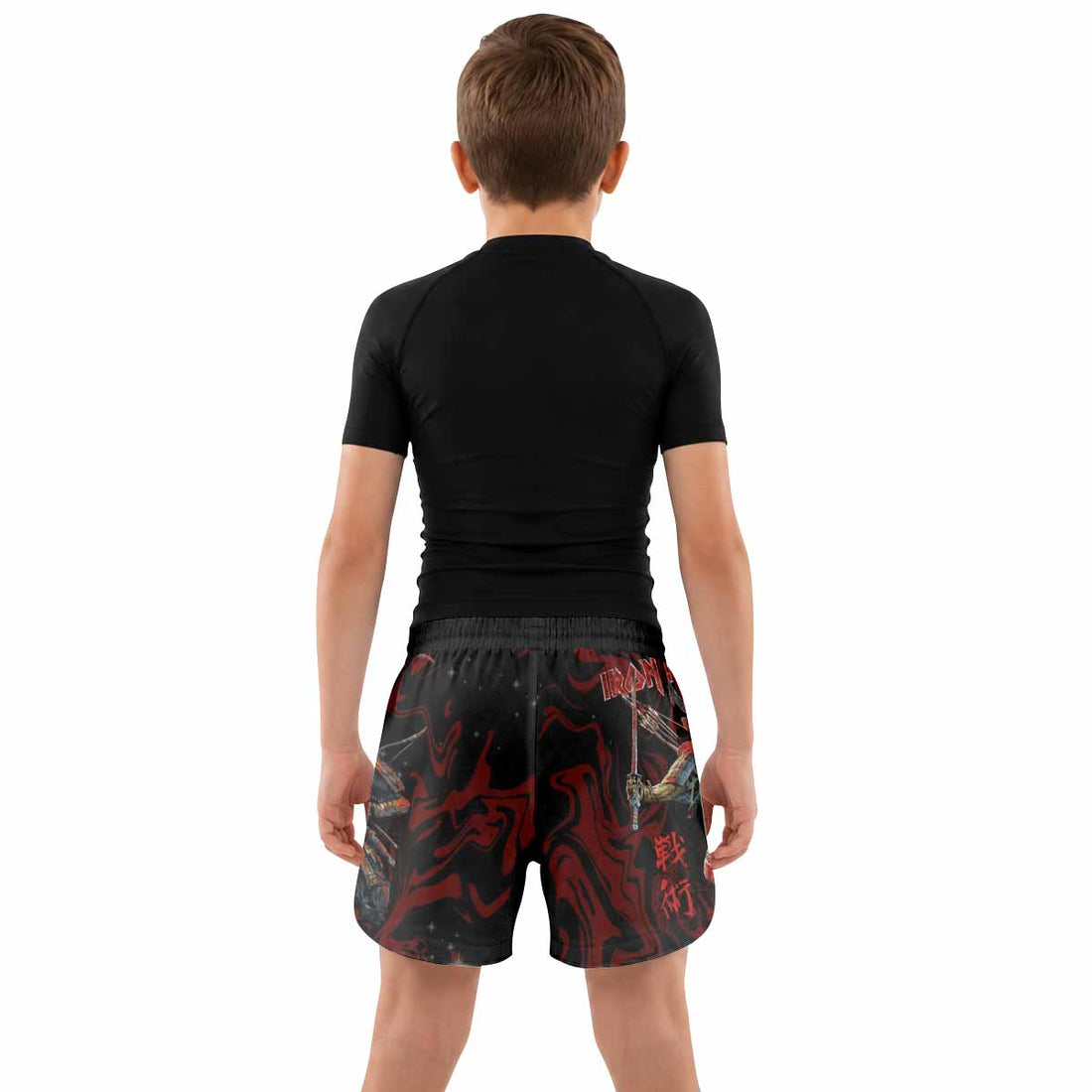 Iron Maiden Senjutsu Samurai Eddie Kids Grappling Shorts - lifestyle