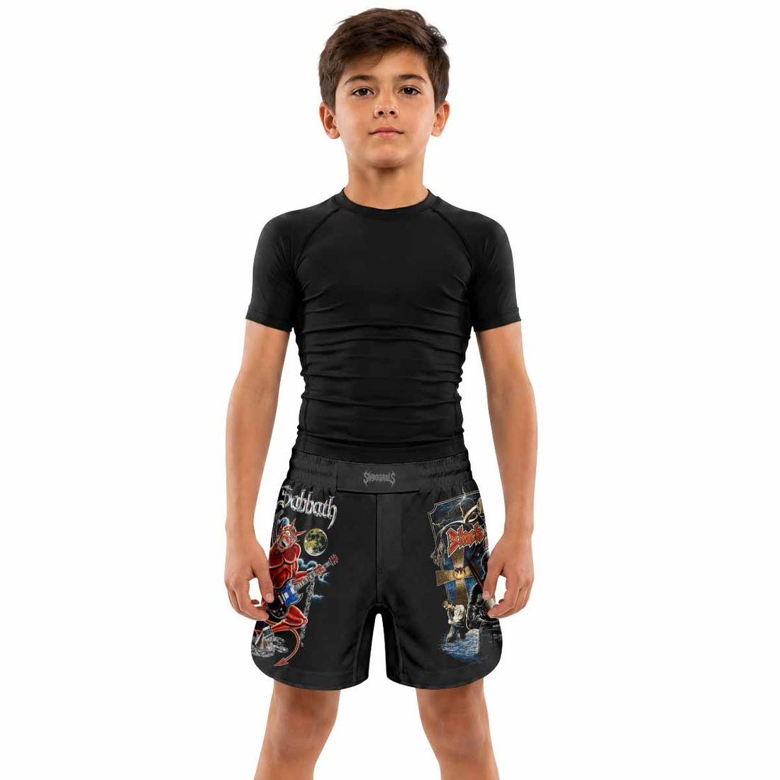 Black Sabbath Live Evil Kids Grappling Shorts - lifestyle