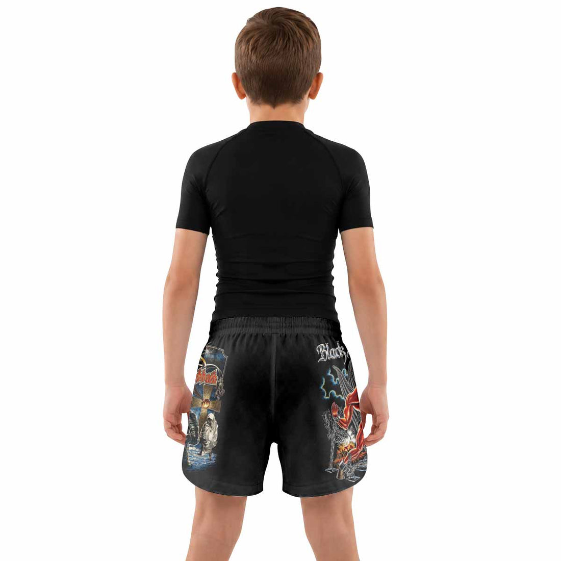 Black Sabbath Live Evil Kids Grappling Shorts - lifestyle
