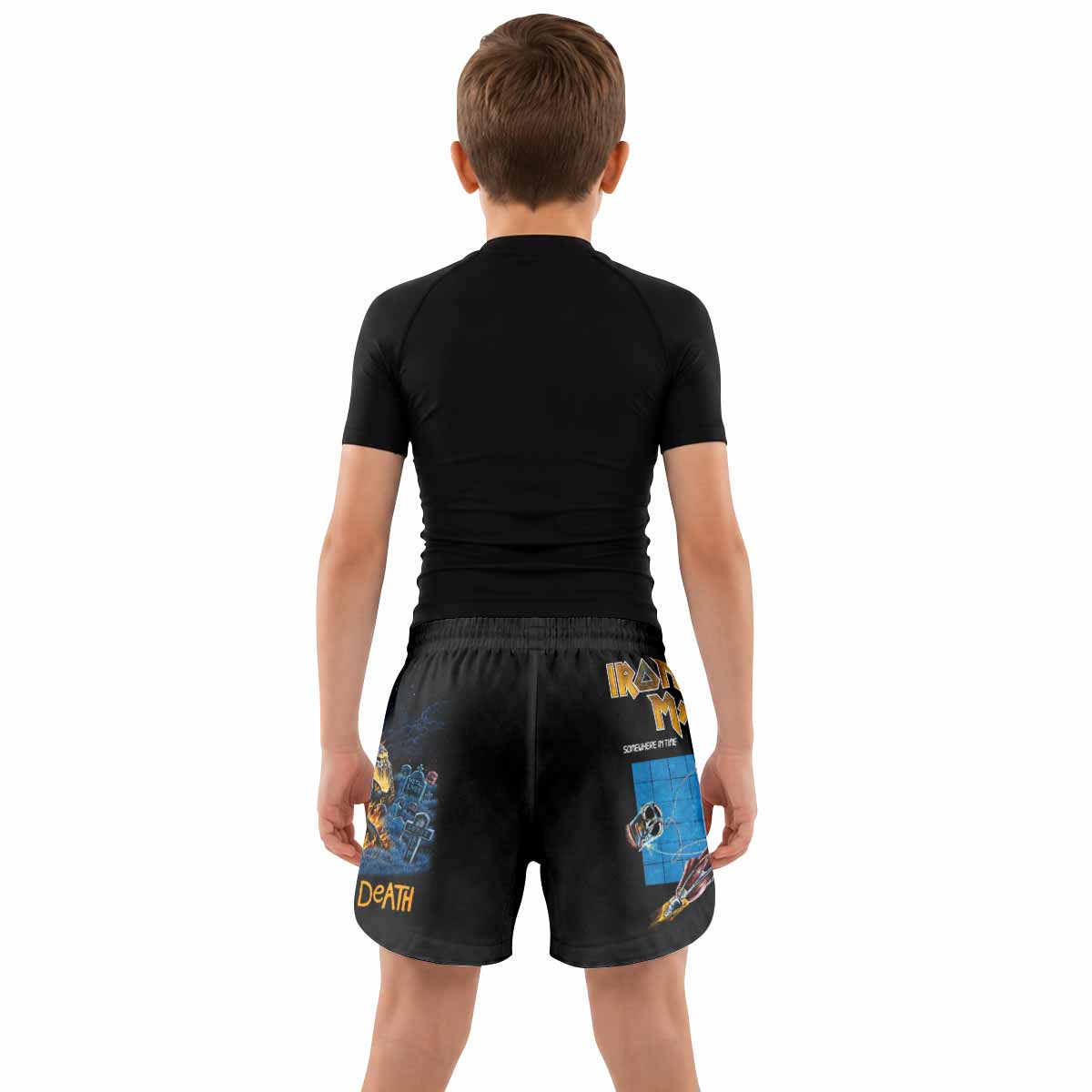 Iron Maiden Live After Death Kids Grappling Shorts - lifestyle