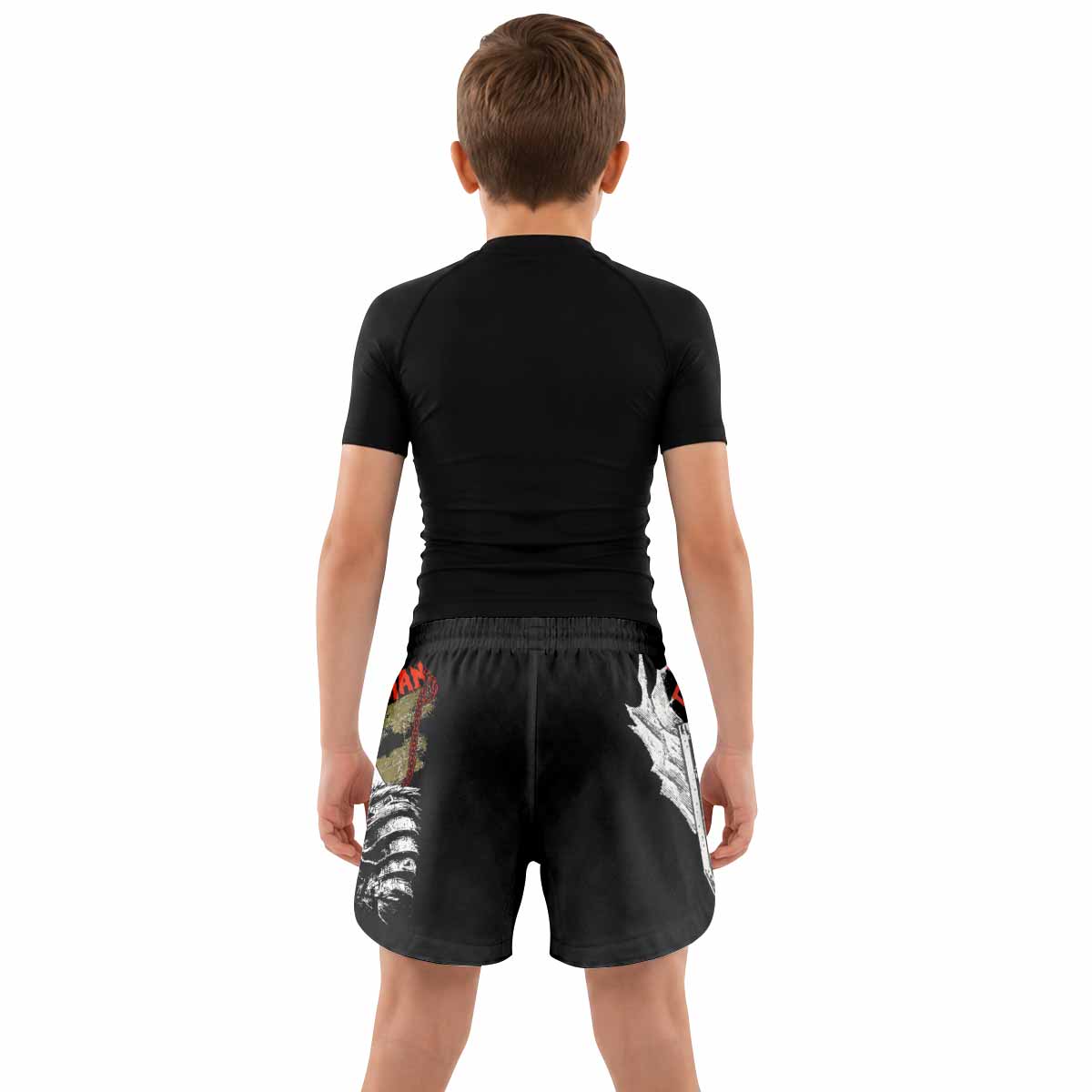 Berserk Black Swordsman Guts Kids Grappling Shorts - lifestyle