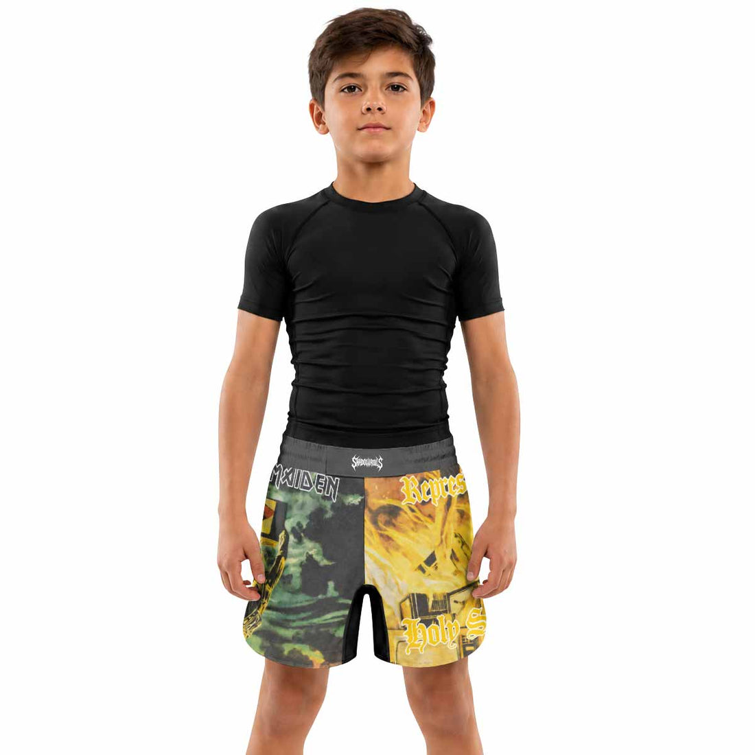 Iron Maiden Holy Smoke Kids Grappling Shorts - lifestyle