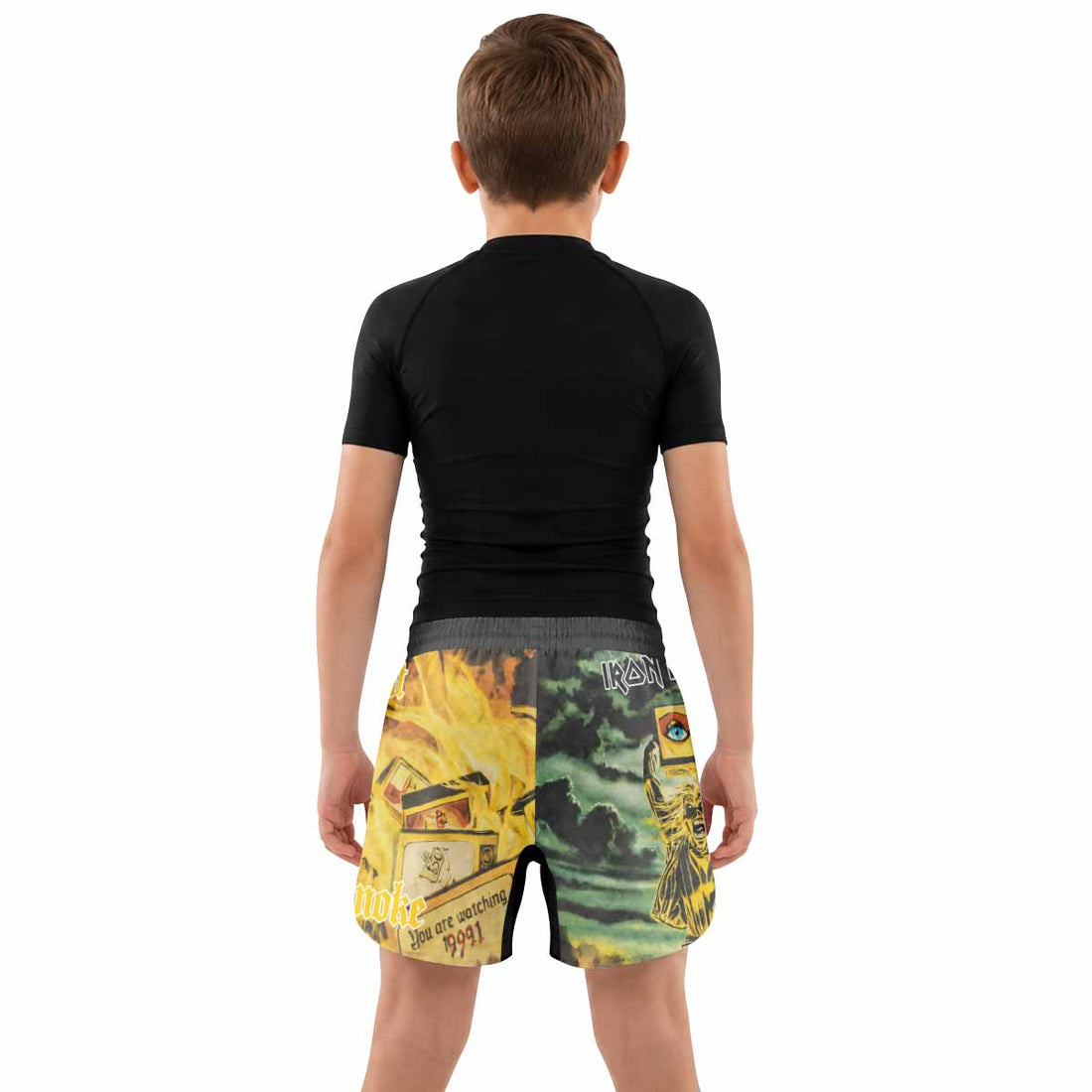 Iron Maiden Holy Smoke Kids Grappling Shorts - lifestyle