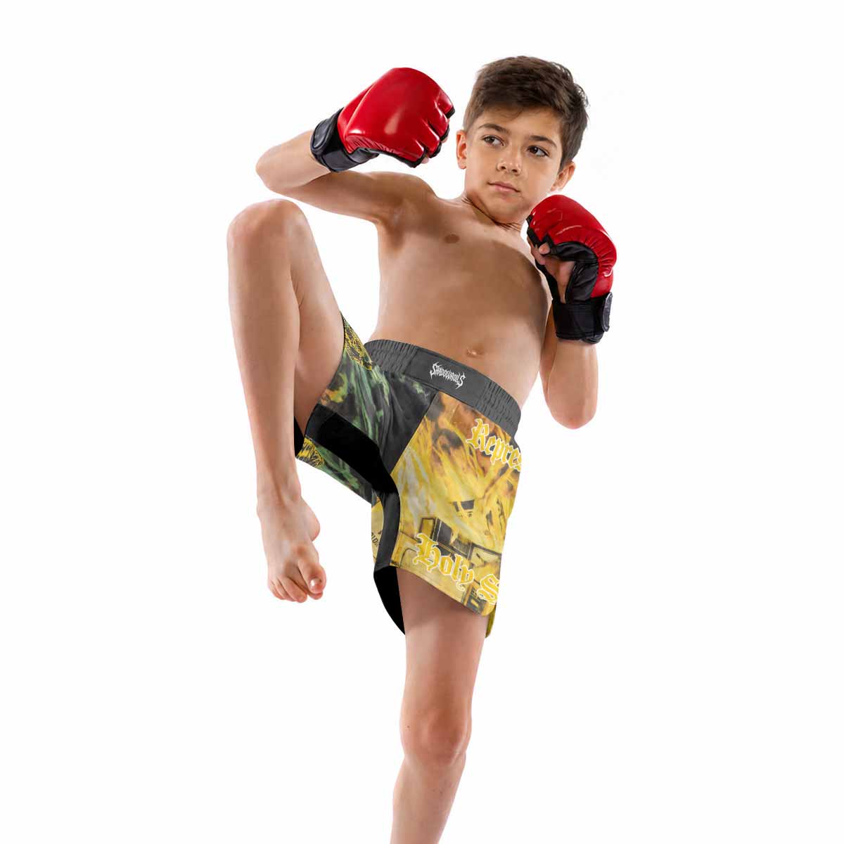 Iron Maiden Holy Smoke Kids Grappling Shorts - lifestyle