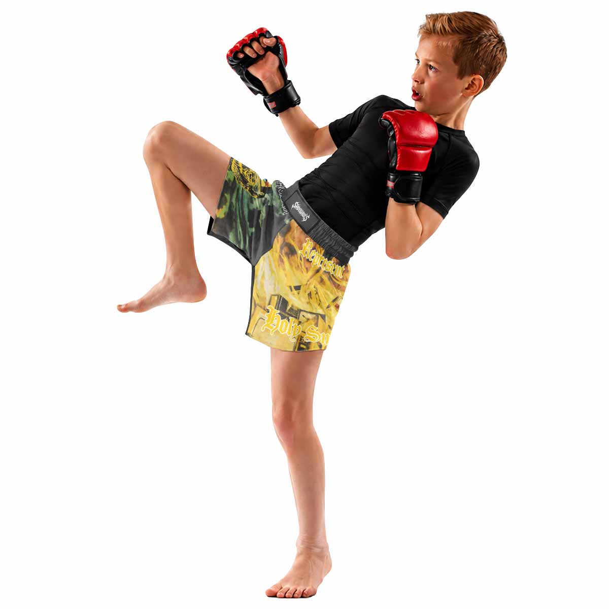 Iron Maiden Holy Smoke Kids Grappling Shorts - lifestyle