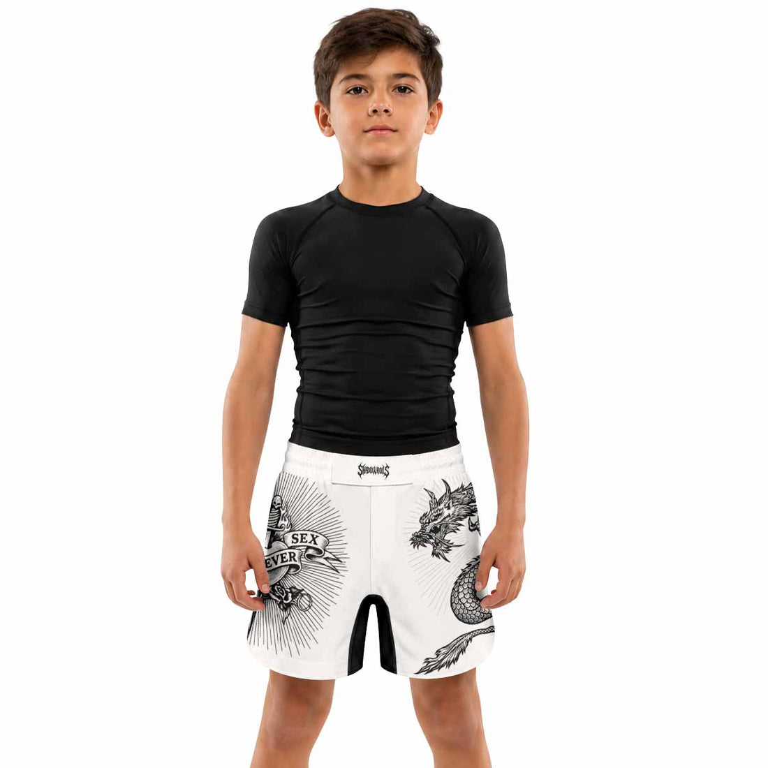 Dragon Tattoo Kids Grappling Shorts - lifestyle