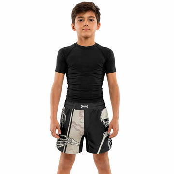 Bare Bones Skeleton Kids Grappling Shorts - lifestyle