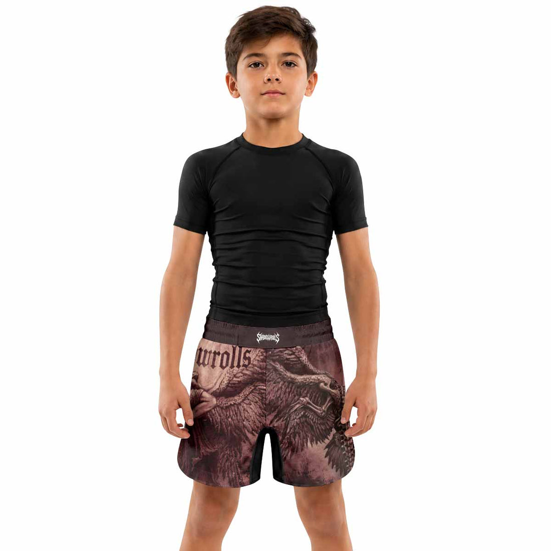 Bones of Grace Dark Angel Kids Grappling Shorts - lifestyle