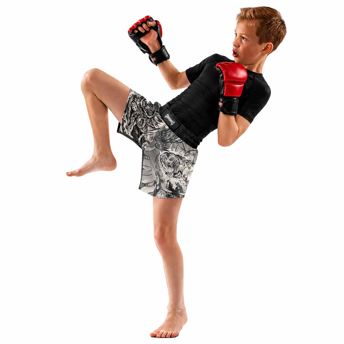 Savage Ocean Irezumi Kids Grappling Shorts - lifestyle