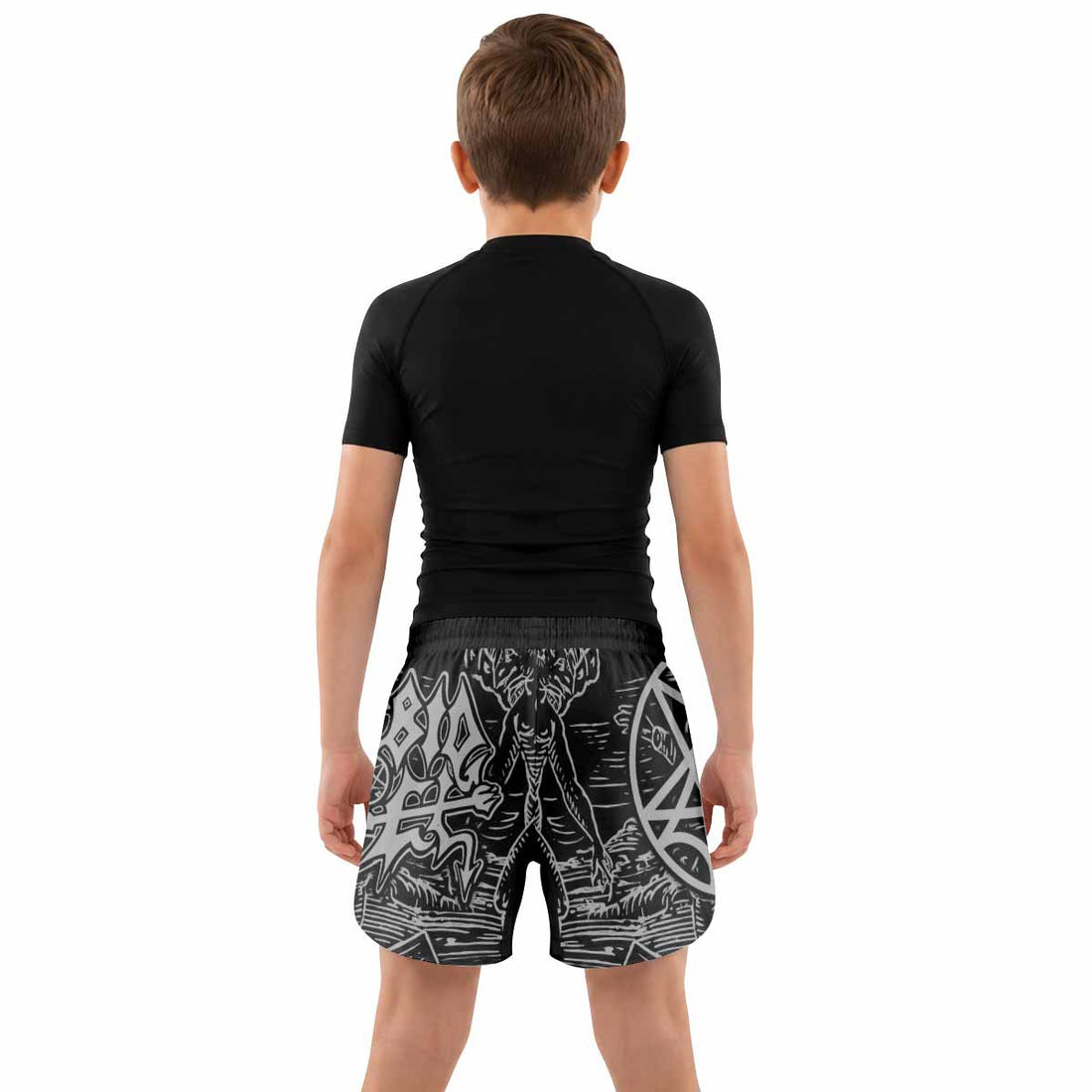 Morbid Angel Unholy Blasphemies Kids Grappling Shorts - lifestyle