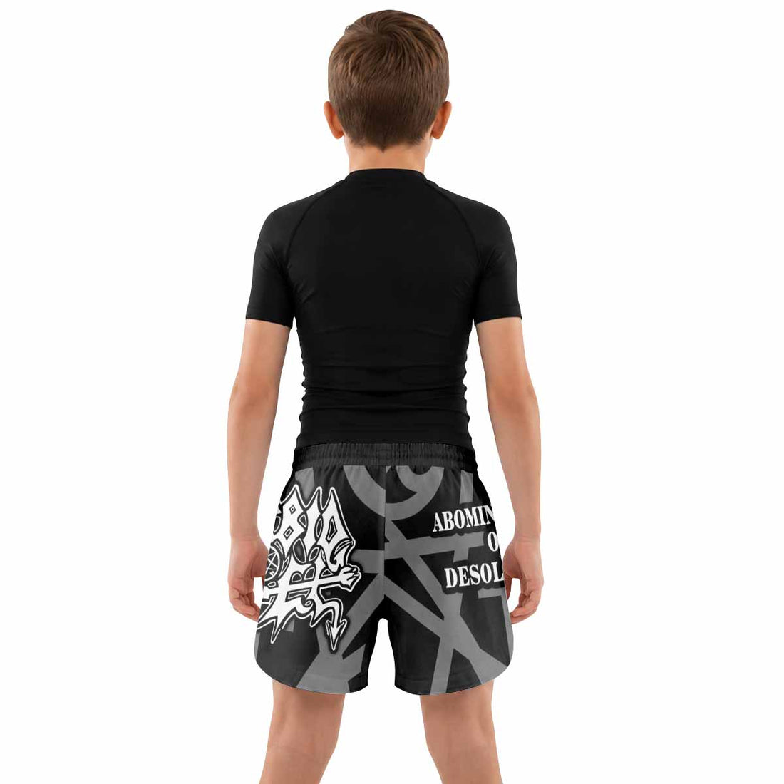 Morbid Angel Abominations of Desolation Kids Grappling Shorts - lifestyle