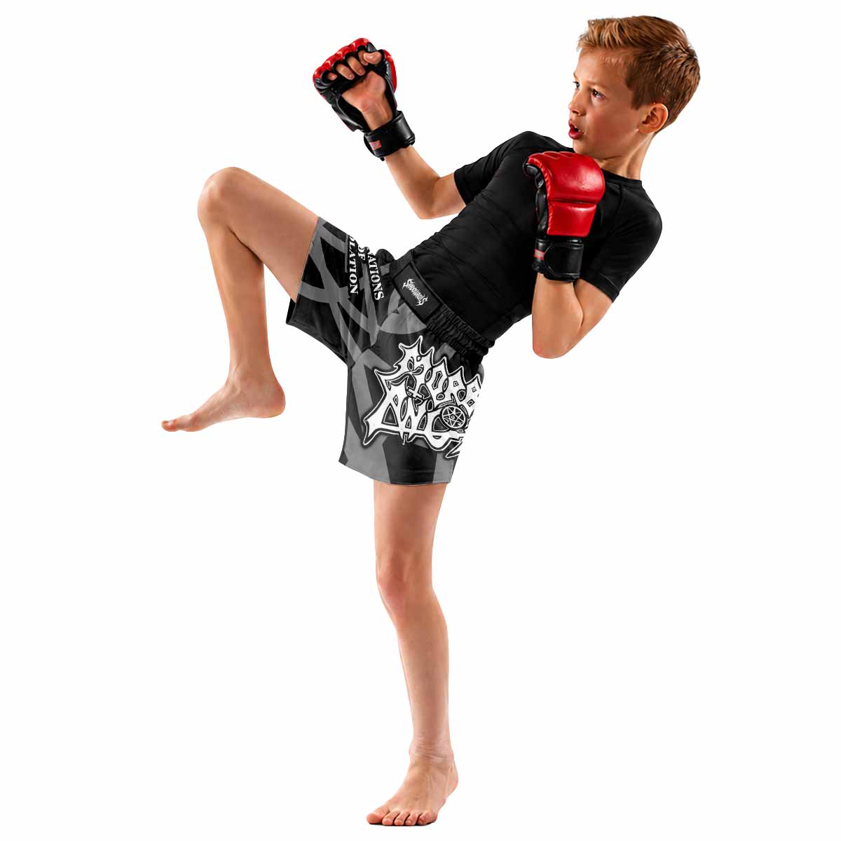 Morbid Angel Abominations of Desolation Kids Grappling Shorts - lifestyle