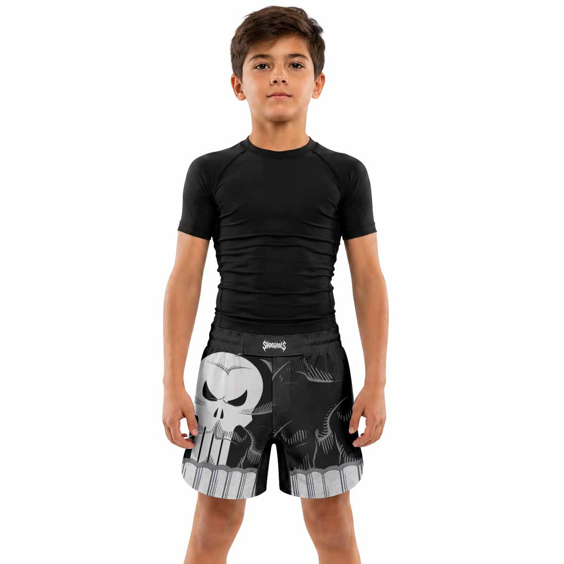 Punisher Skull Tactical Kids Grappling Shorts - lifestyle