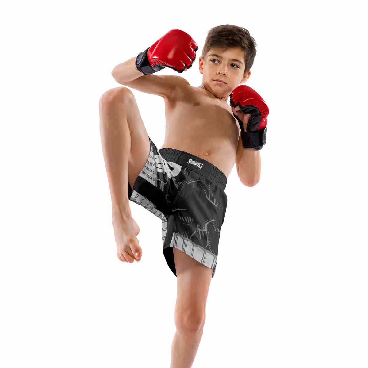 Punisher Skull Tactical Kids Grappling Shorts - lifestyle