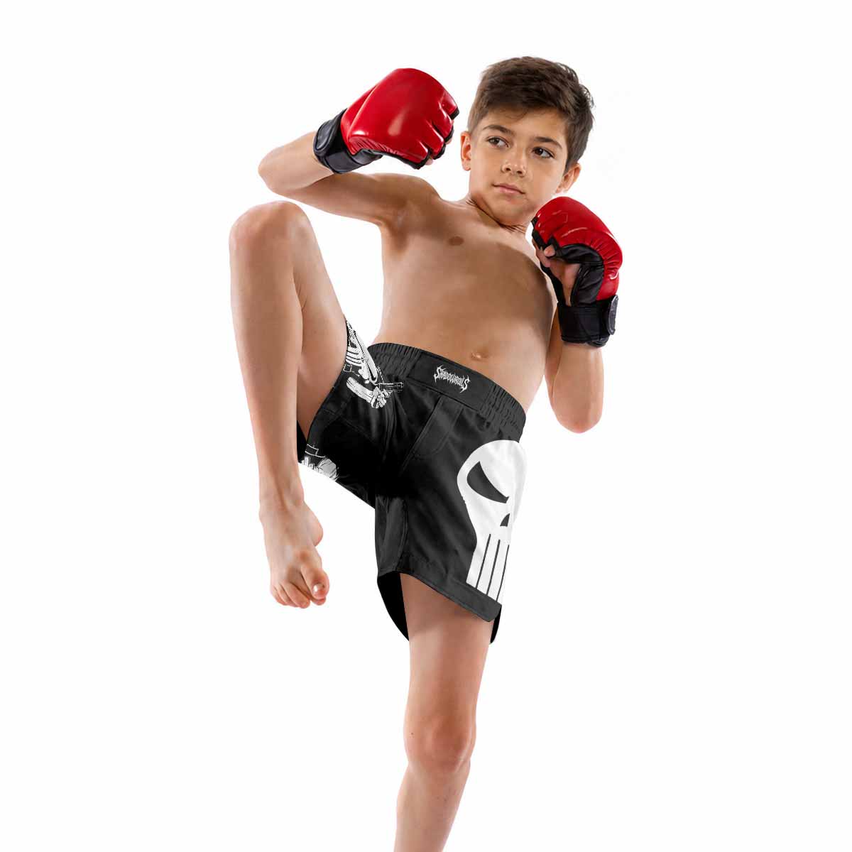 The Punisher Comic Frank Castle Kids Grappling Shorts - lifestyle