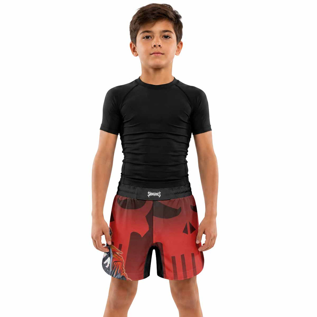 The Punisher Red Frank Castle Kids Grappling Shorts - lifestyle