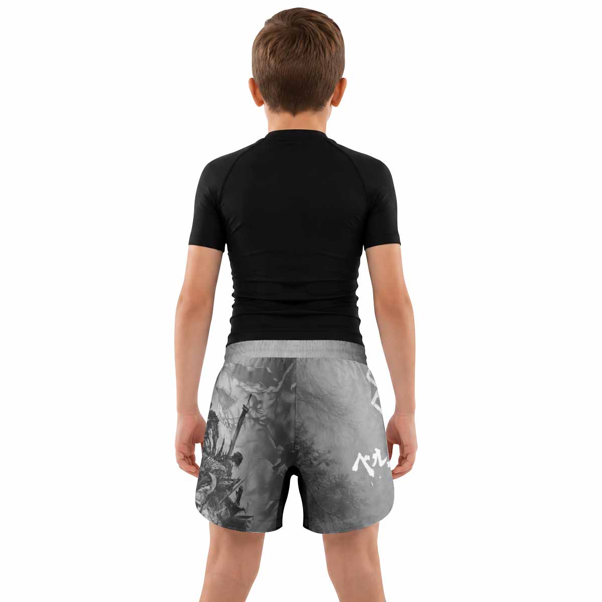 Berserk Guts Sorrow Kids Grappling Shorts - lifestyle