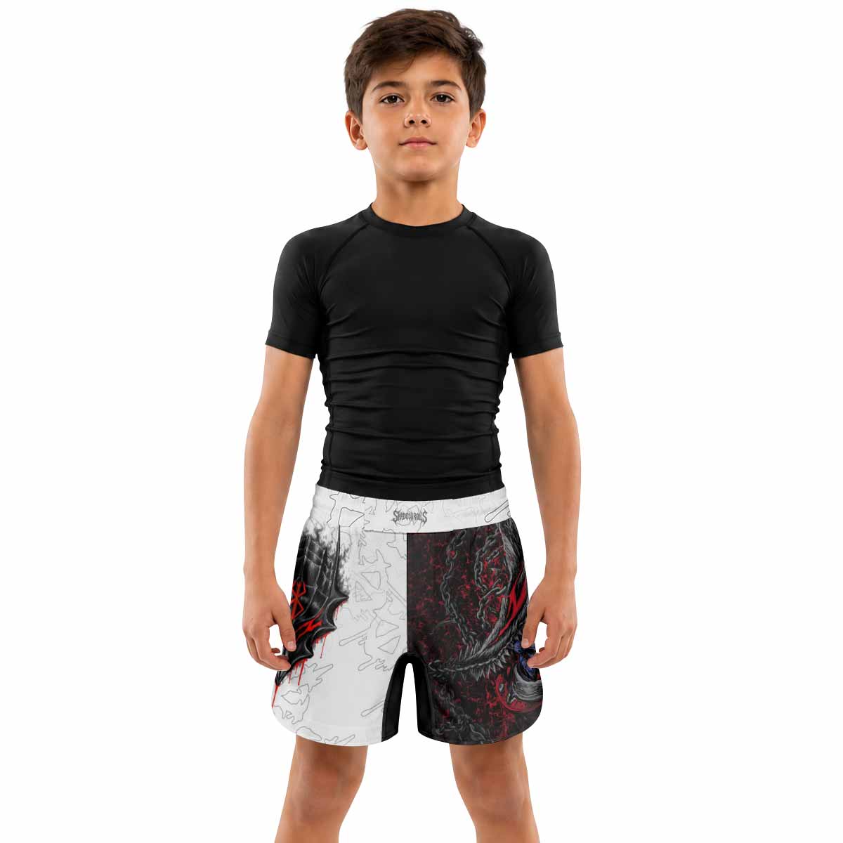 Berserk Berserker Armor Kids Grappling Shorts - lifestyle