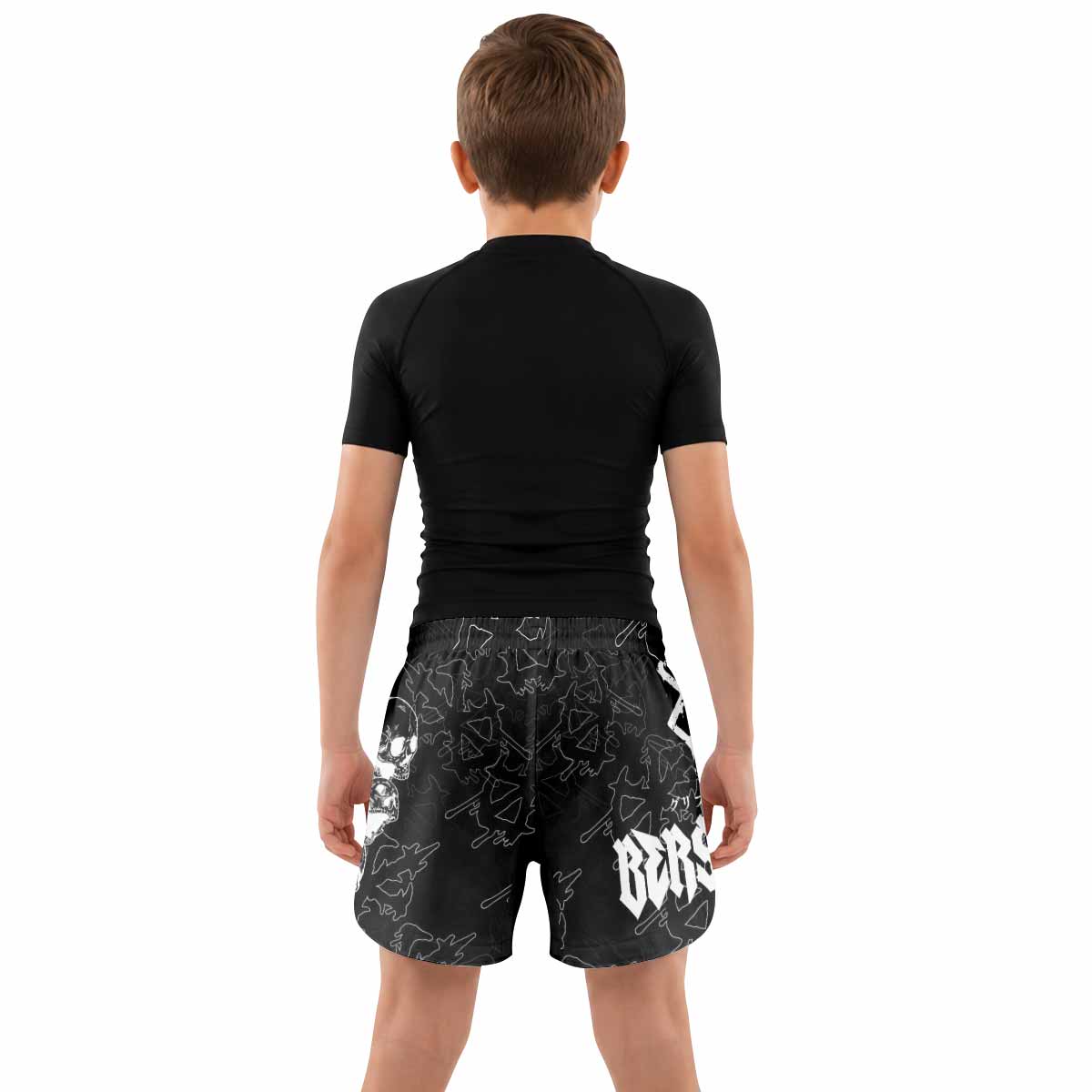 Berserk Dragon Slayer Skull Kids Grappling Shorts - lifestyle