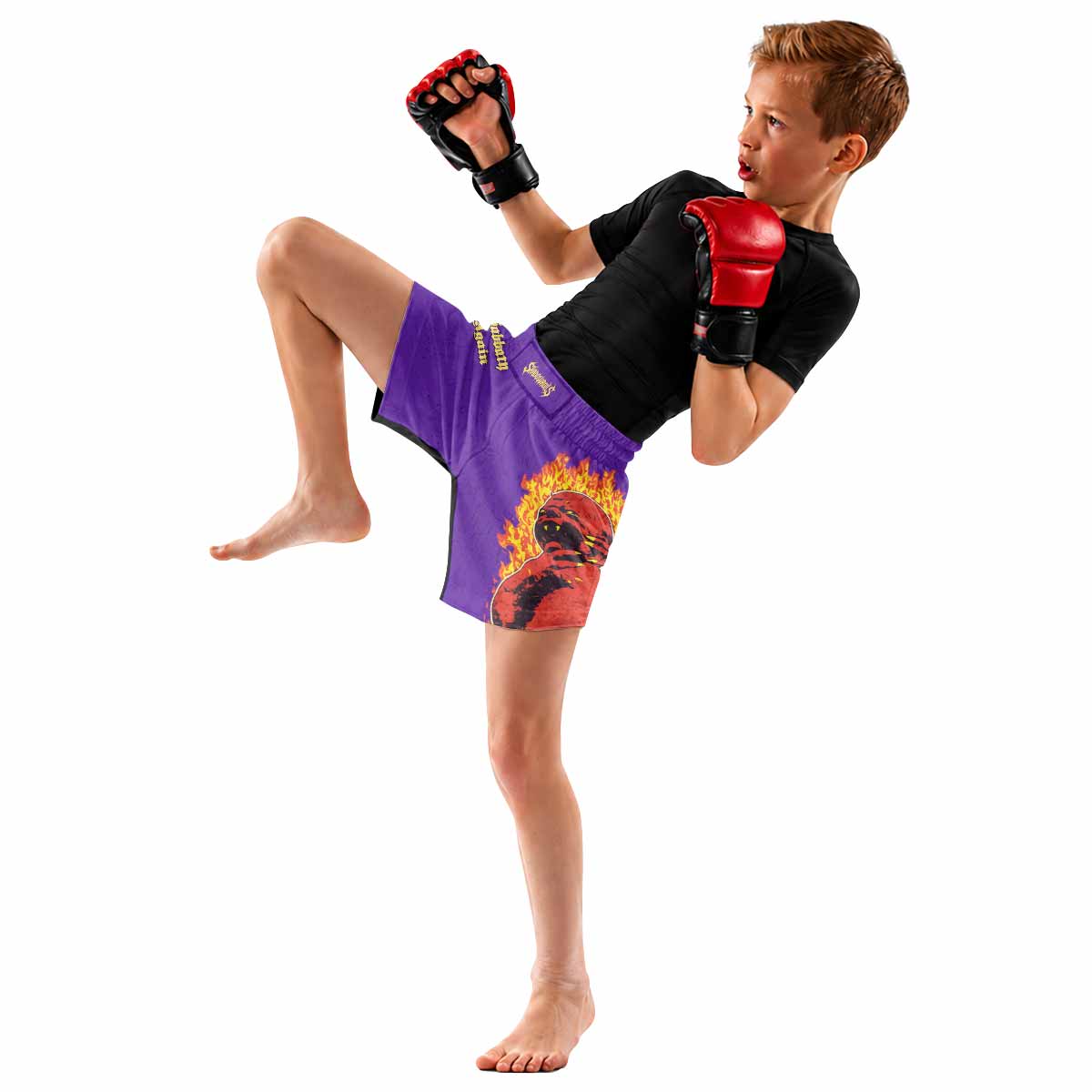 Born Again Black Sabbath Kids Grappling Shorts - lifestyle