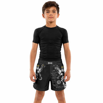 The Messenger Has Arrived Black Kids Grappling Shorts - lifestyle