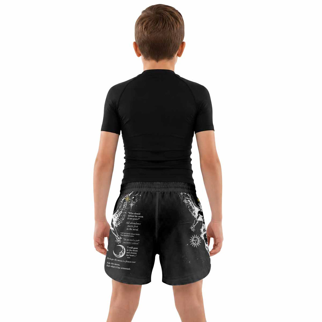 The Messenger Has Arrived Black Kids Grappling Shorts - lifestyle