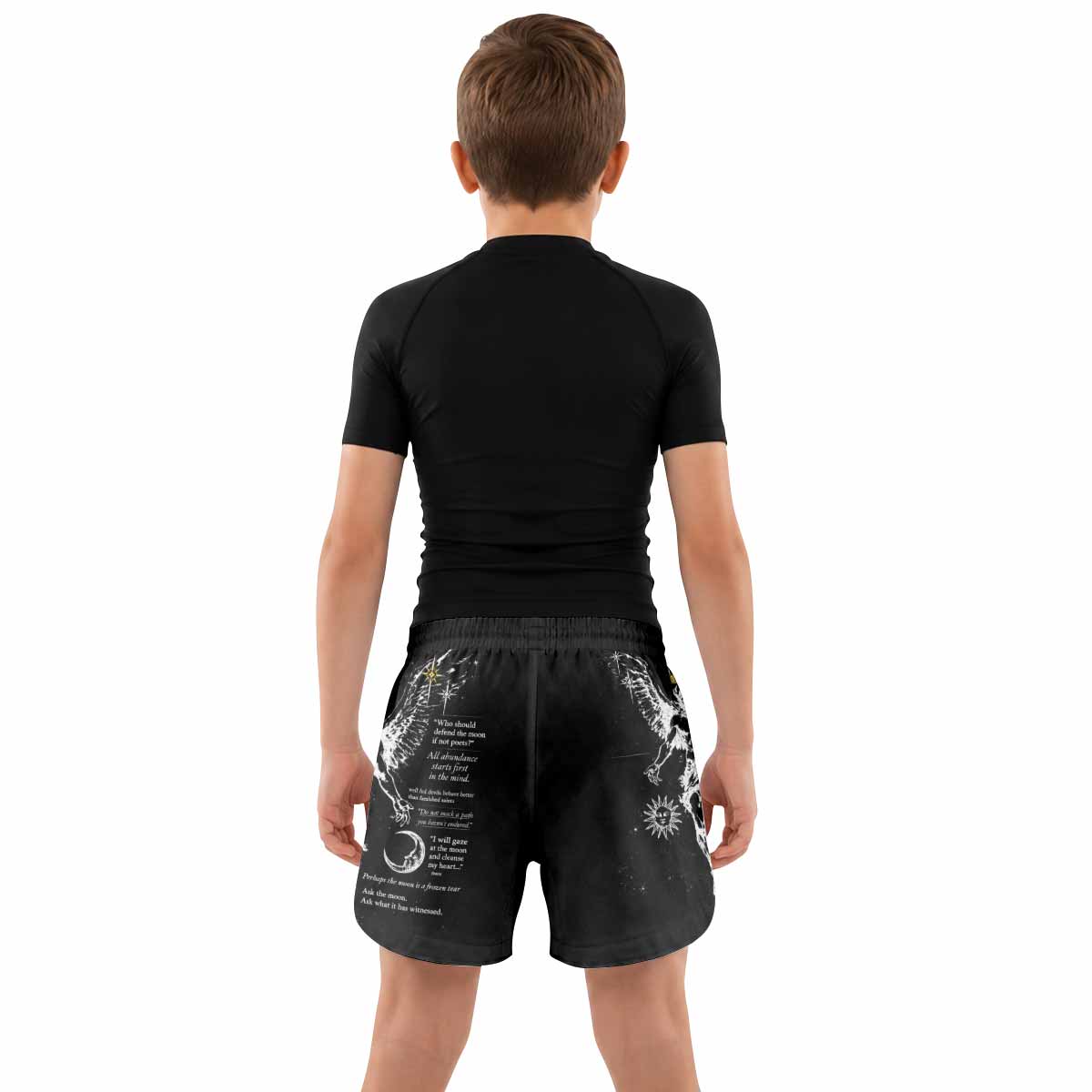 The Messenger Has Arrived Black Kids Grappling Shorts - lifestyle