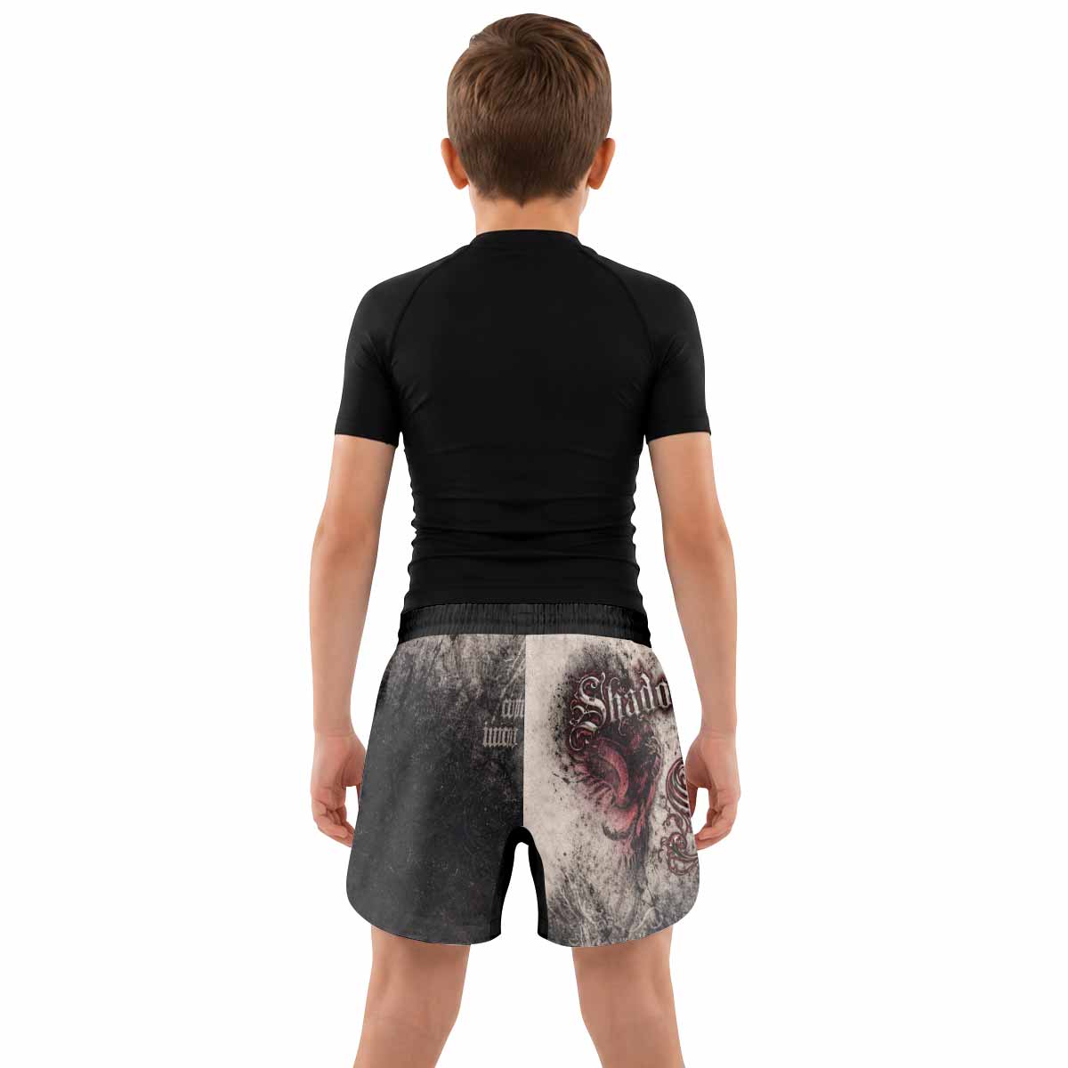 Grunge Smoke Gothic Kids Grappling Shorts - lifestyle
