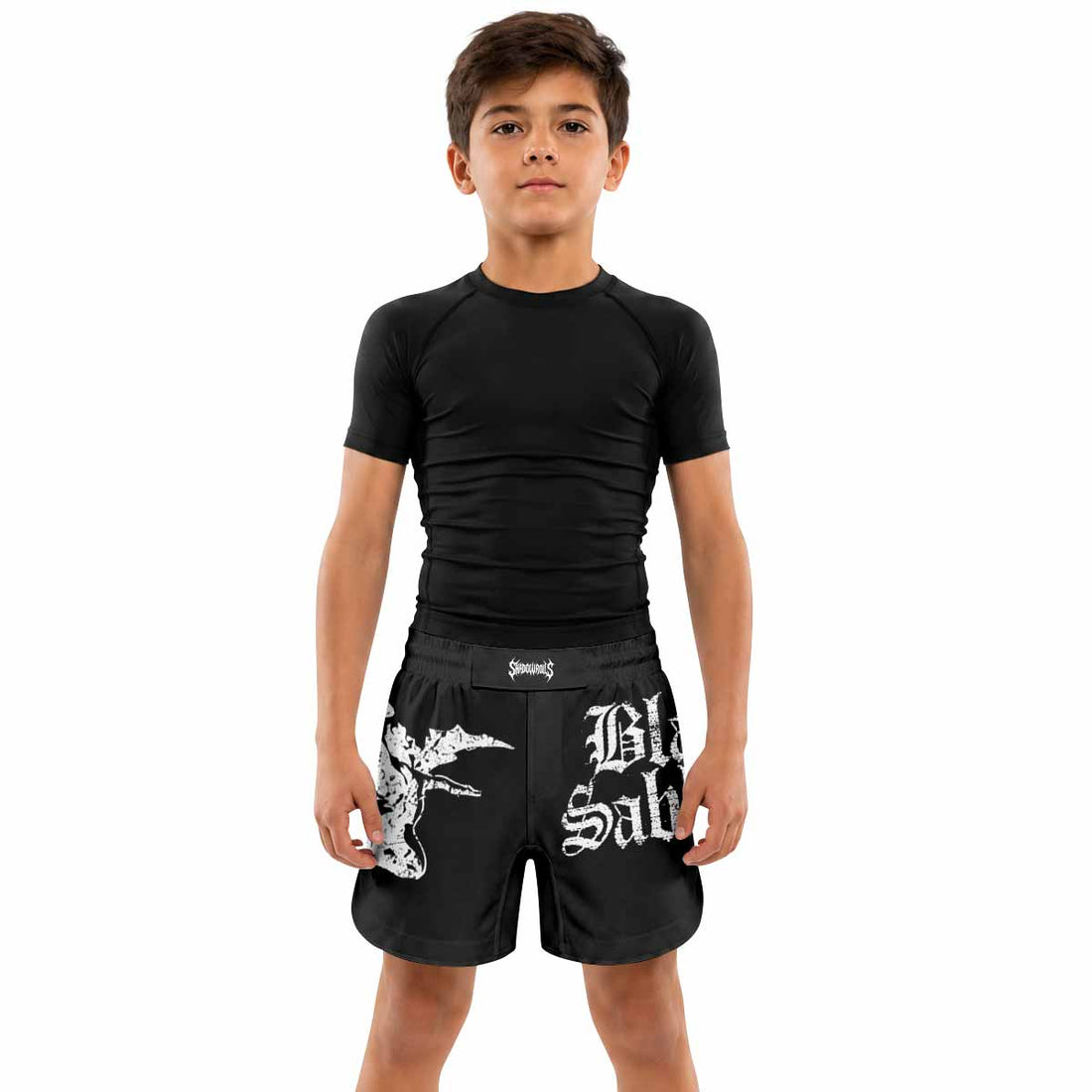 Black Sabbath Sabbath Bloody Sabbath Kids Grappling Shorts - lifestyle