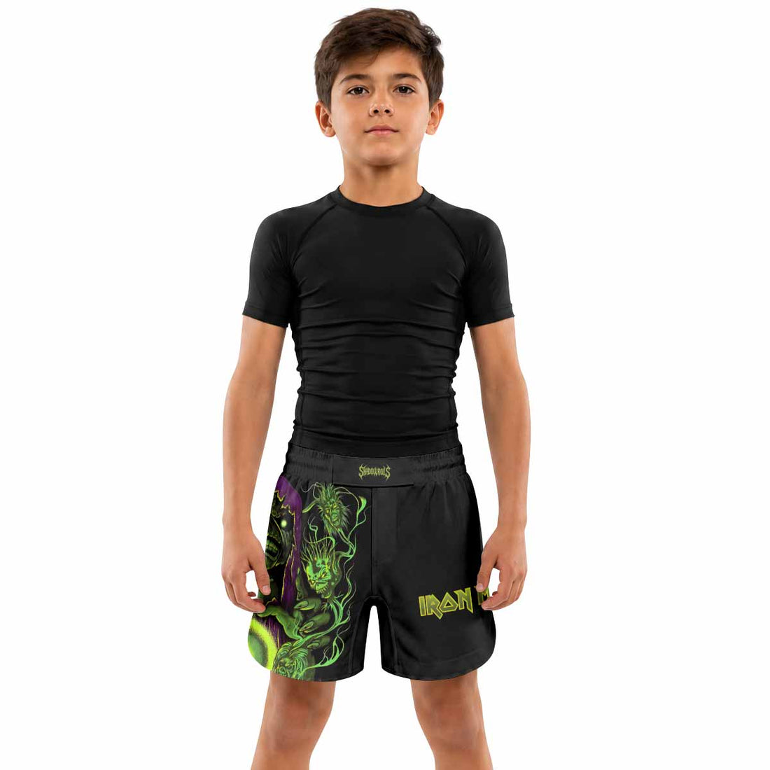 Iron Maiden Run For Your Lives Kids Grappling Shorts - lifestyle