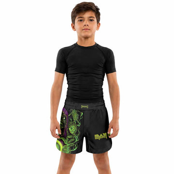 Iron Maiden Run For Your Lives Kids Grappling Shorts - lifestyle