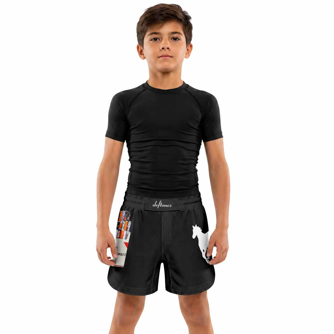 Deftones Cigarette Vintage Kids Grappling Shorts - lifestyle