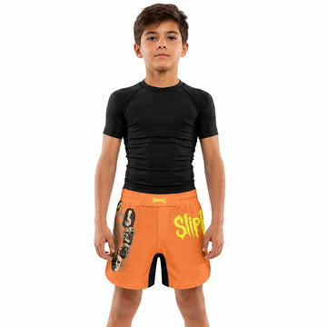 Slipknot Splatter Orange Kids Grappling Shorts - lifestyle