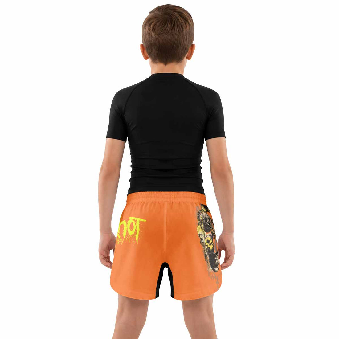 Slipknot Splatter Orange Kids Grappling Shorts - lifestyle