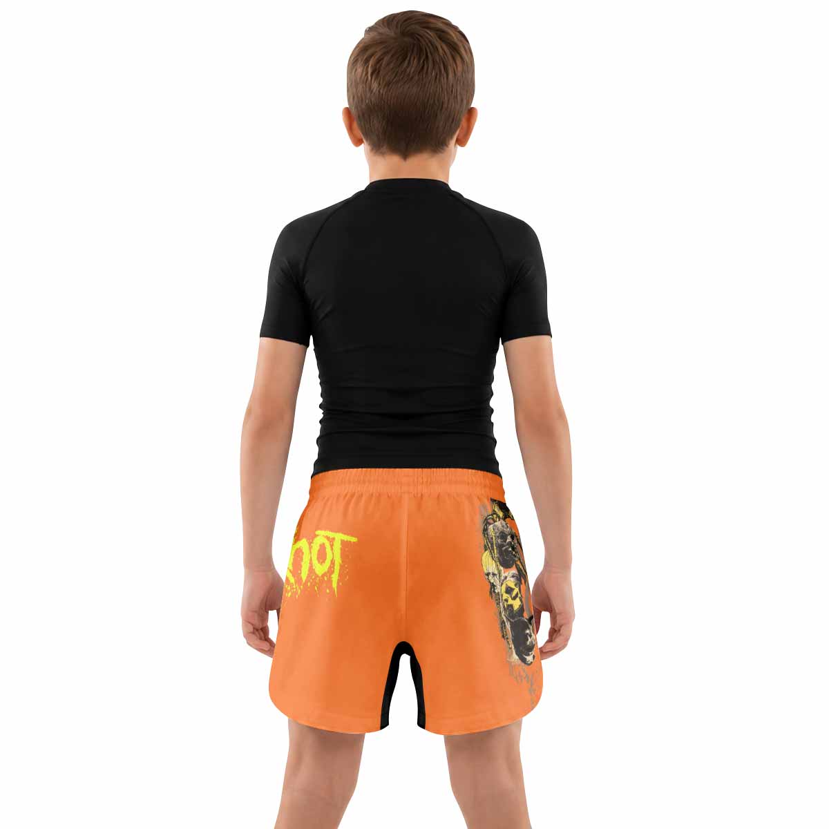 Slipknot Splatter Orange Kids Grappling Shorts - lifestyle