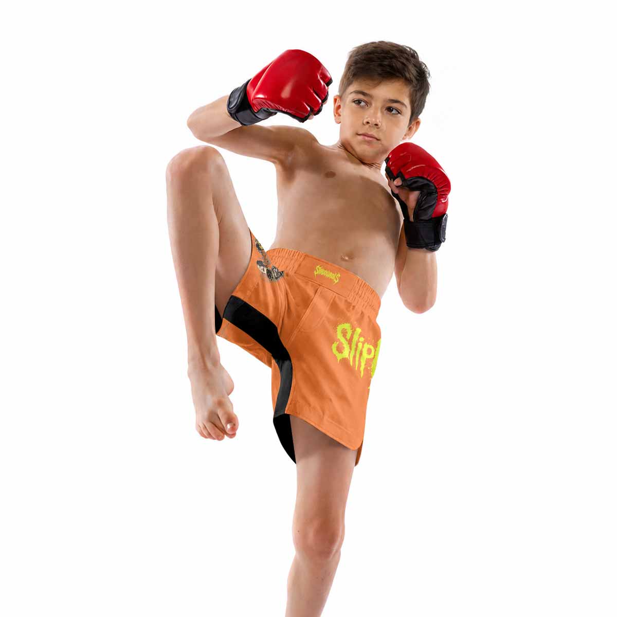 Slipknot Splatter Orange Kids Grappling Shorts - lifestyle