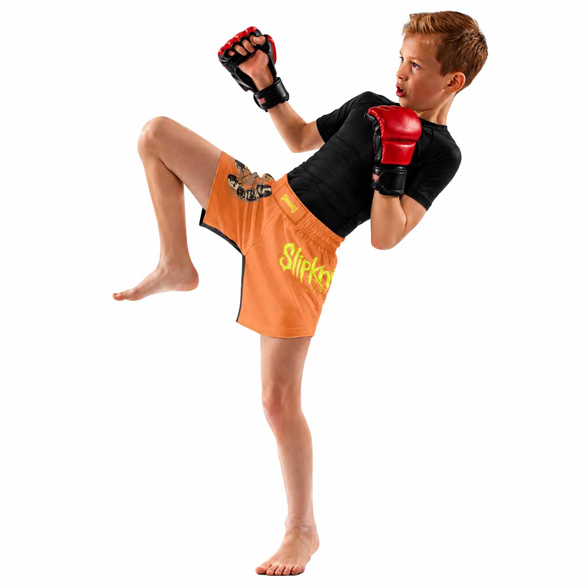 Slipknot Splatter Orange Kids Grappling Shorts - lifestyle