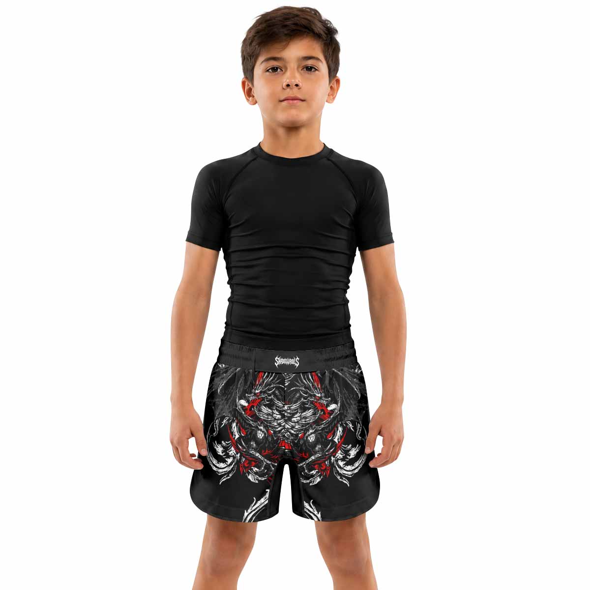 Crimson Seraphim Kids Grappling Shorts - lifestyle
