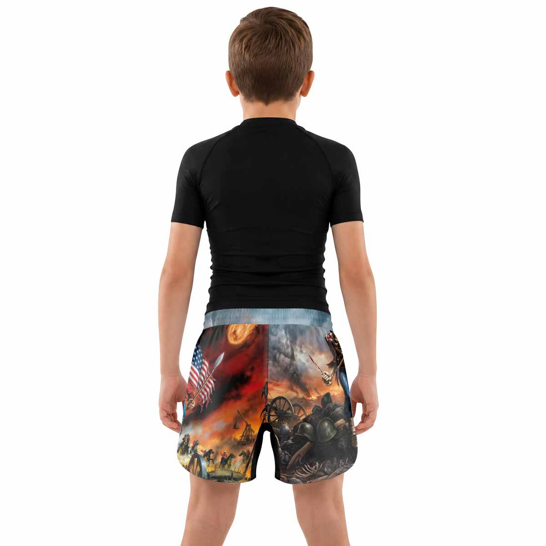 Iron Maiden American Flag Kids Grappling Shorts - lifestyle