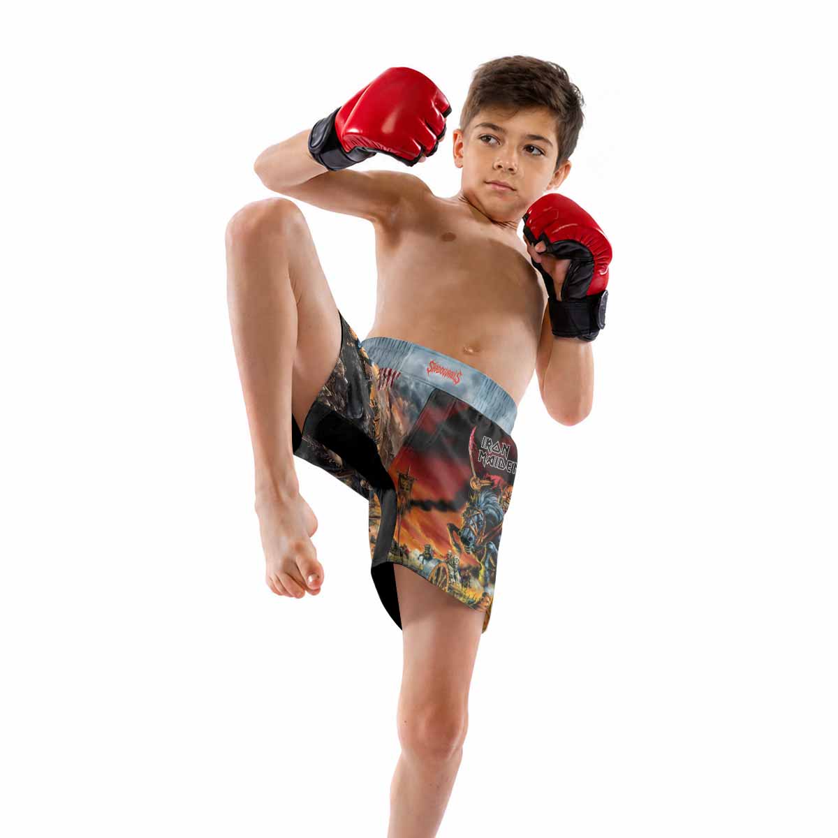 Iron Maiden American Flag Kids Grappling Shorts - lifestyle