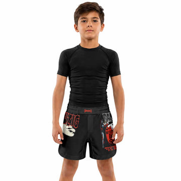 Danzig Deth Red Sabaoth Kids Grappling Shorts - lifestyle
