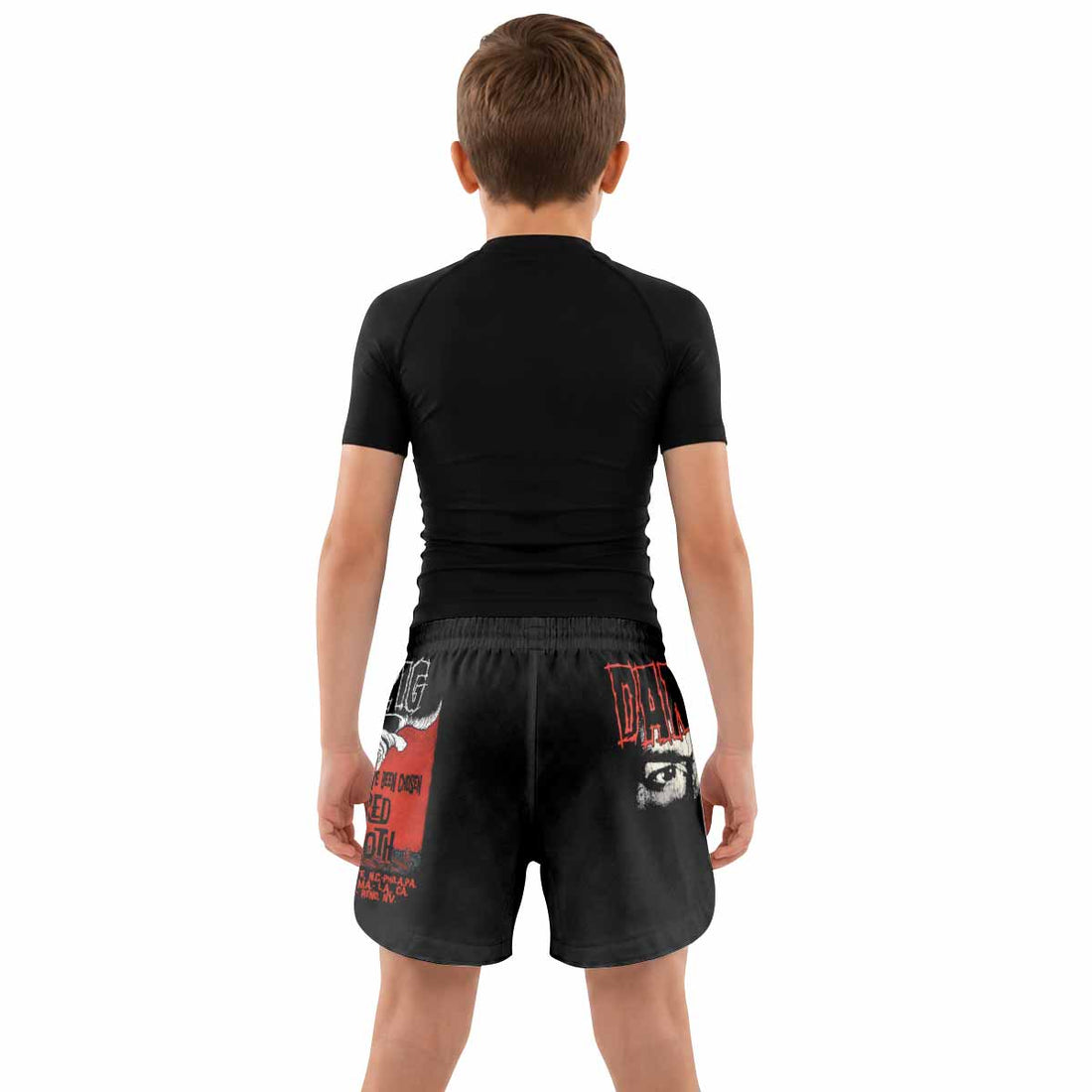 Danzig Deth Red Sabaoth Kids Grappling Shorts - lifestyle