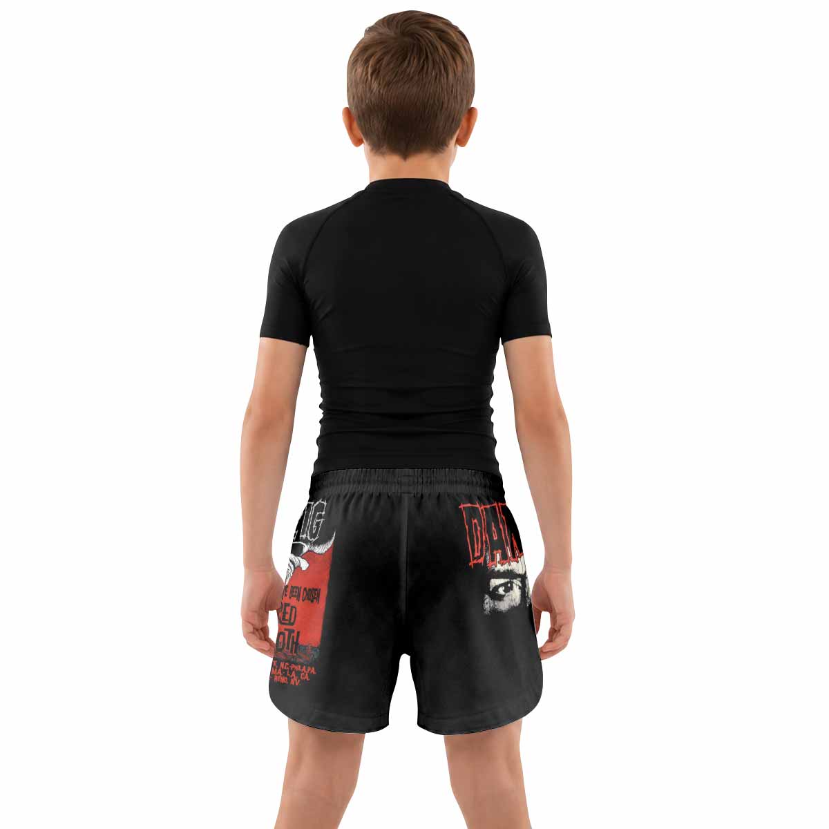 Danzig Deth Red Sabaoth Kids Grappling Shorts - lifestyle
