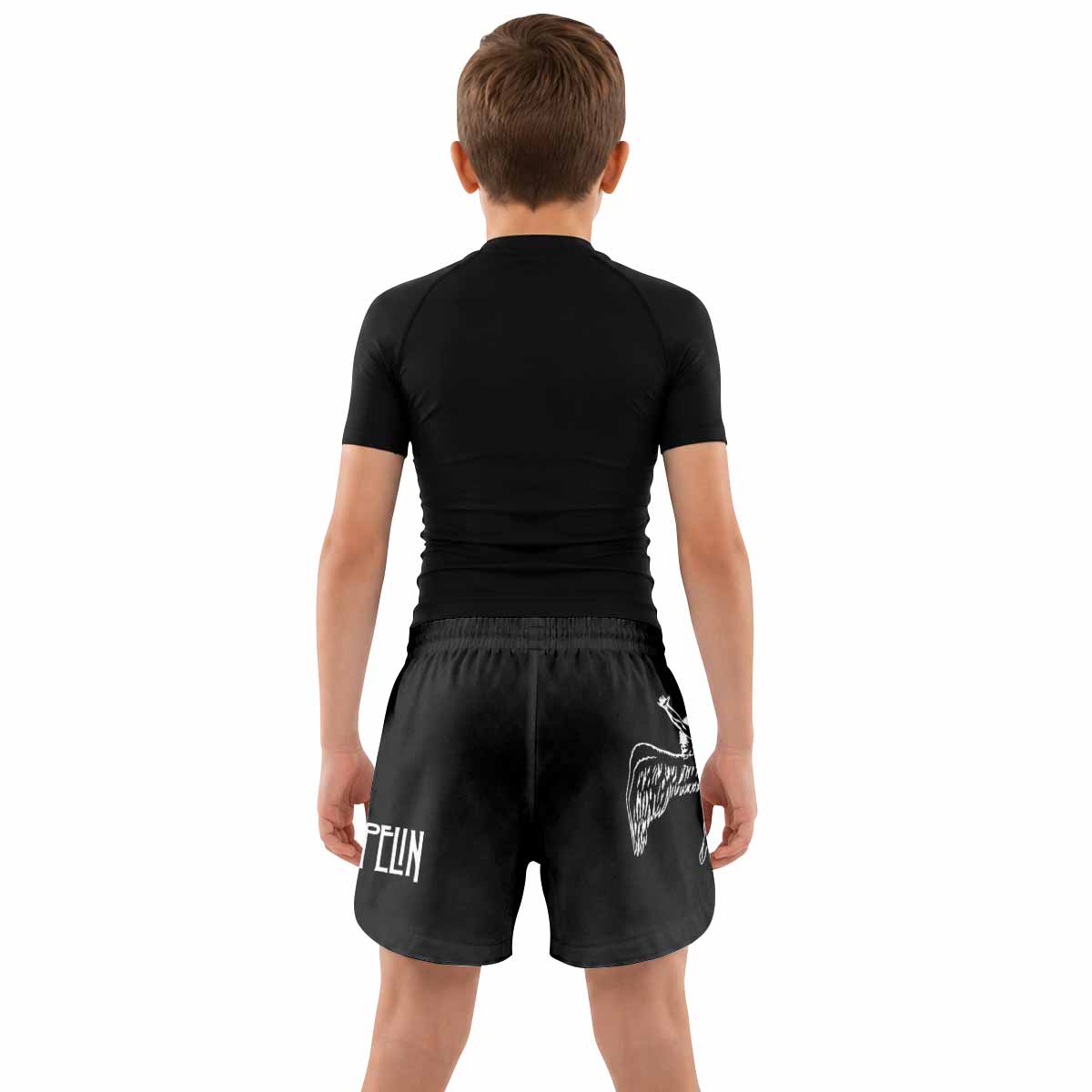 Led Zeppelin North American Tour 1977 Kids Grappling Shorts - lifestyle