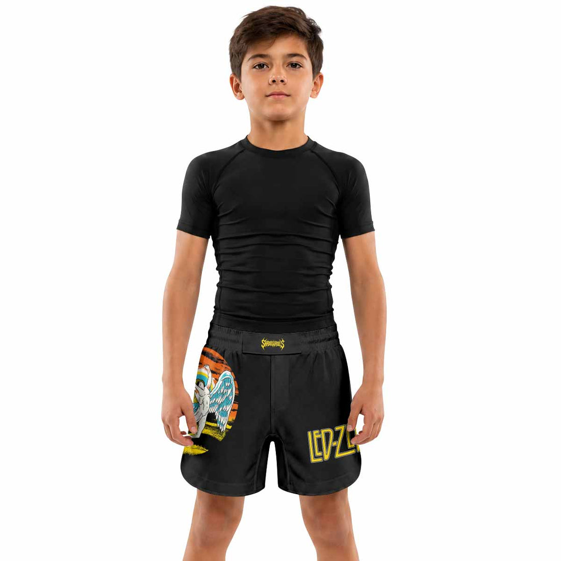 Led Zeppelin North American Tour 1975 Kids Grappling Shorts - lifestyle